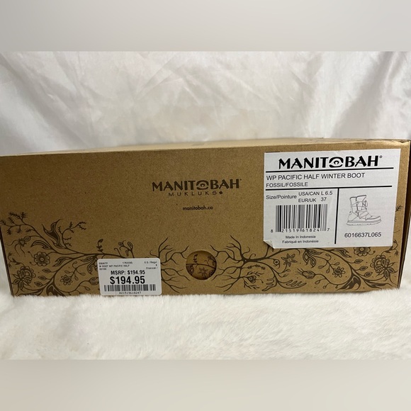 Manitobah WP Pacific Half Winter Leather Boot Fossil. 6.5 FITS SMALL as Size 5. - Picture 15 of 15